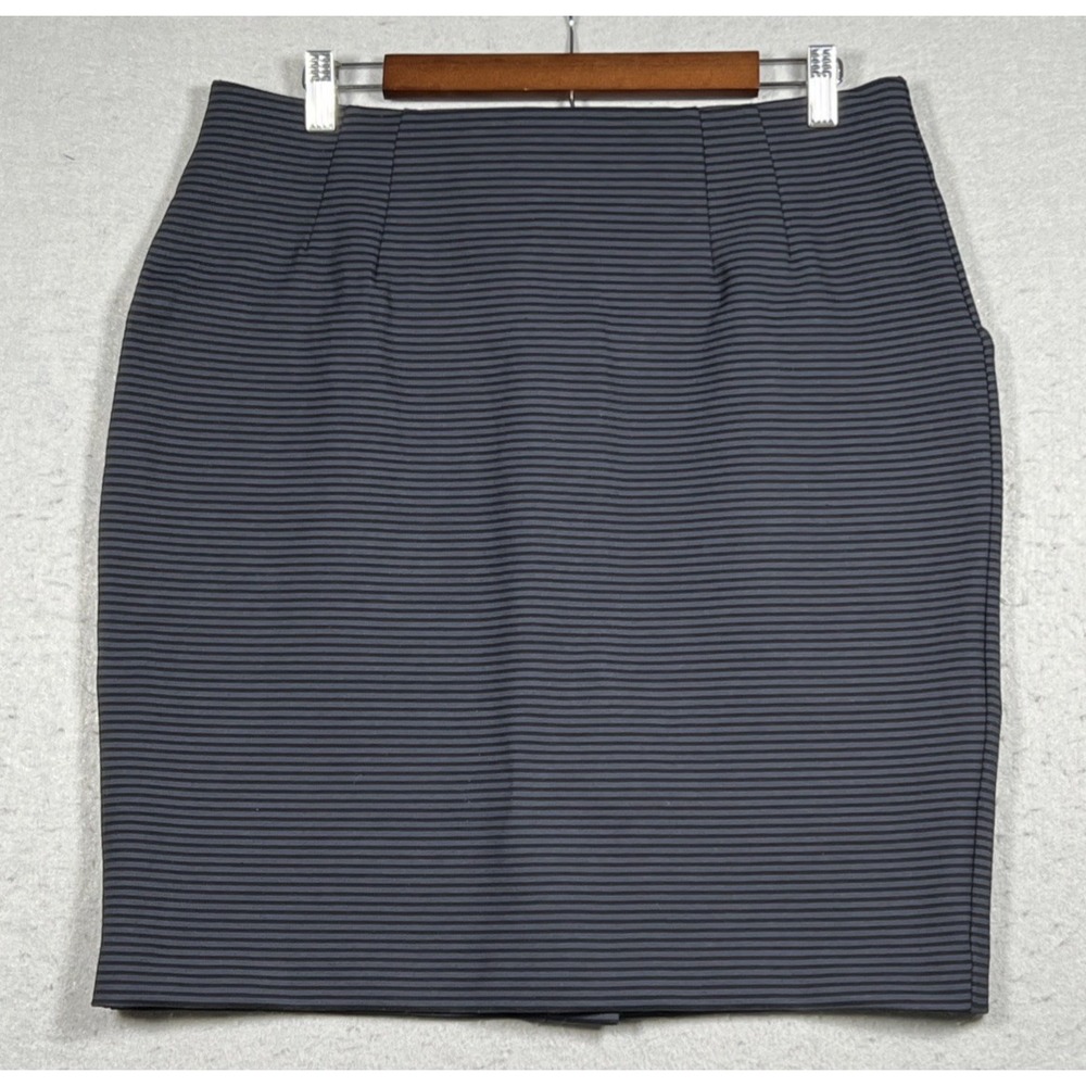 Amanda + Chelsea Skirt Women's Size 14 Black and Grey Stripe Business Casual